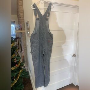 Dickies Navy Striped Overalls- boyfriend fit, size large